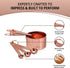 Copper Measuring Cups and Spoons Stainless Steel 9 pieces with 2 Rings...