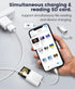 SD Card Reader for iPhone iPad, Oyuiasle Trail Game Camera SD Card Viewer with Dual Slot for MicroSD/SD, Lightening&USBC Dual-Connector Memory Car...