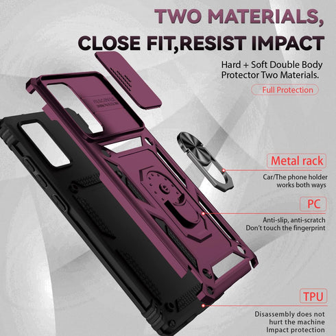 AYMECL for Note 20 Phone Case,Galaxy Note 20 Case,Samsung Note 20 Case with 2 Pcs Self-Healing Film,Slide Camera Cover Protective Case with Magnet...