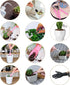 Melphoe 25Pcs Mini Garden Hand Transplanting Succulent Tools Set, 39.4" Thickened Repotting Mat & Plant Tag, Miniature Planting Indoor Fairy Care,...