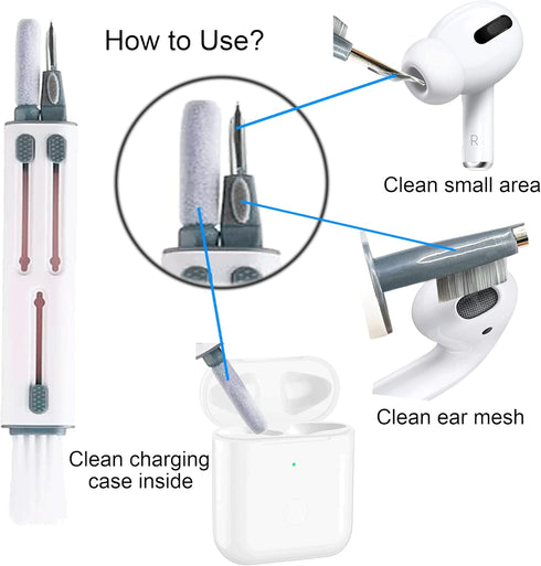 Cleaner Kit Compatible with Airpod Pro 1st 2nd 3rd Generation, Airpods Cleaning Kit and Keyboard Brush Gen 3 2 1, Pen Ear Bud Cleaning Tool for Sa...