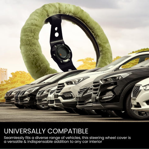 Andalus Brands Australian Sheepskin Steering Wheel Cover, Anti-Slip Universal 15 Inch Fuzzy Steering Wheel Cover Offers a Plush Velvet-Like Touch,...