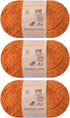 3-Pack Fluffy Wool Blend by Yonkey Monkey. Knitting Crochet DIY Art Crafts (Tan Orange 033)......