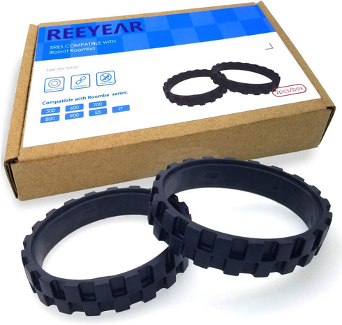 2 Pcs Wheel Tires Fits for IROBOT ROOMBA Series 500, 600, 700, 800,900 E5,I7,Anti-Slip Replacement Treads,Make your Roomba Trace Traction in High ...