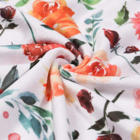 BORITAR Baby Blanket for Girls Super Soft Double Layer Minky with Dotted Backing, Receiving Blanket with Elegant Floral Multicolor Printed Blanket...