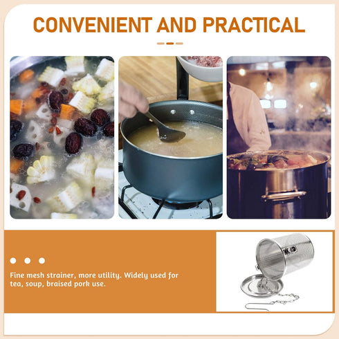 Hemoton Stainless Steel Tea Ball Infuser Large Capacity Tea Strainer Infuser Cooking Strainer Basket Seasoning Strainer with Extended Chain Hook f...