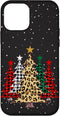 iPhone 12 mini Merry Christmas Trees with Buffalo Plaid & Leopard Design Case...