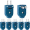 7 Piece Replacement Plug Extension Cord Plug 2 Prong, 125V 15A Electric Plug Rotatable Electrical Plug Extension Cord Replacement Ends Ideal for S...