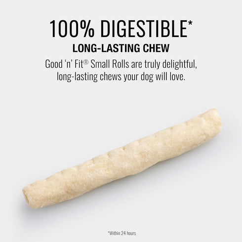 Good ‘n’ Fit Rolls Made with Real Chicken Liver Flavor, 6 Small Rolls, Treat Your Dog to Long-Lasting and Highly Digestible Rawhide Chews...