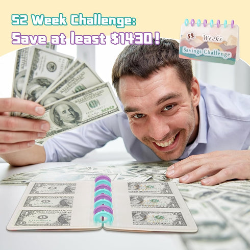 Savings Binder l 52 Week Savings Challenge, 2024 Reusable Budget Book with Cash Envelopes, Mothers Day Gifts Money Binder for Saving...