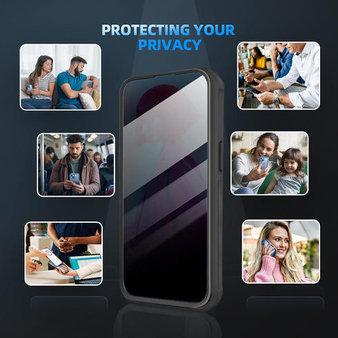 Privacy Case Compatible for iPhone 14 Plus 6.7 Inch, Full-Body Case Clear Anti-Peeping Bumper Case with Built-in 9H Tempered Glass Screen Protecto...