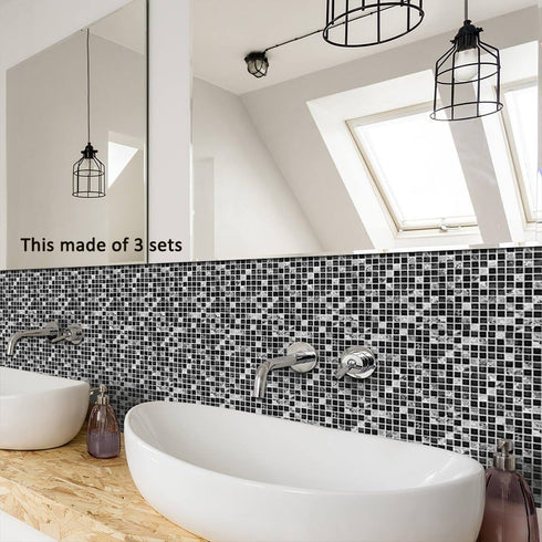 funlife 10Pcs Peel and Stick Tile Backsplash for Kitchen, Self-Adhesive DIY Waterproof Stickers, Vinyl Wall Decals Bathroom Decor, Mosaic Creative...