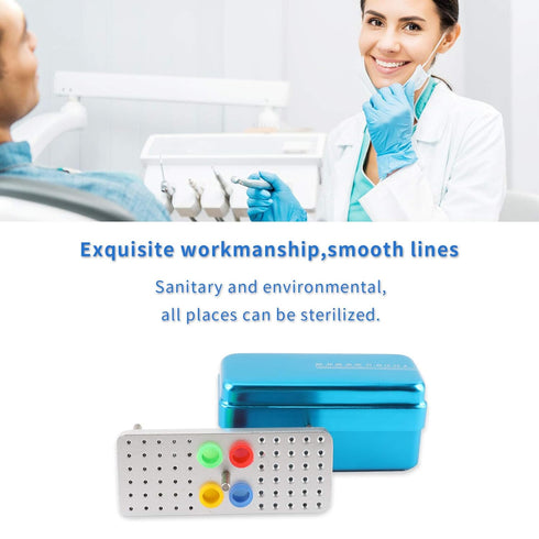 Annhua 60 Holes Dental Bur Blocks with Measurable Cover Autoclavable, Aluminum Burs Case Organizer Disinfection Holder Box for Dental Lab, Dentist...