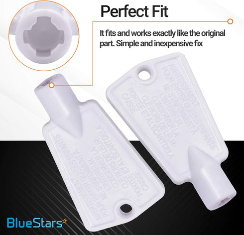 BlueStars Ultra Durable 297147700 Refrigerator Door Lock Key Replacement Part Compatible with Frigidaire Kenmore Electrolux Freezers - Replaces AP...