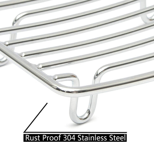 Bar Soap Dish Holder for Shower Bathroom Stainless Steel Rust Proof Self Draining with White Soap Saver Pad...