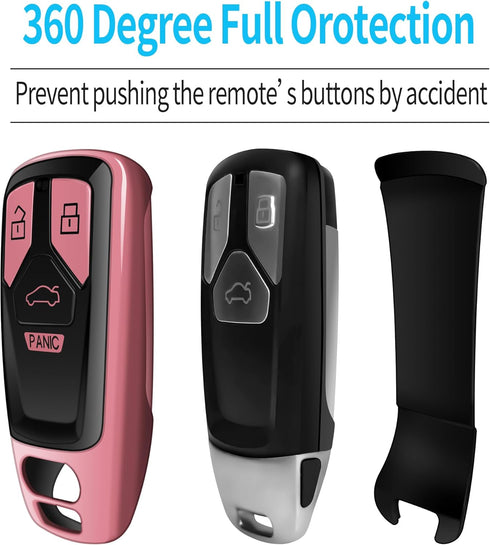 Tukellen for Audi Key Fob Cover with Keychain, Special Soft TPU Key Case Cover Protector Compatible with Audi A4 Q7 Q5 TT A3 A6 SQ5 SQ7 R8 S5 Smar...