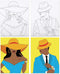 VOCHIC 2 Pack Paint and Sip Kit for Adults Paint Party Kit, Pre Drawn Canvas Painting Date Night Games, Elegant Ladies and Gentlemen Couple Favor ...