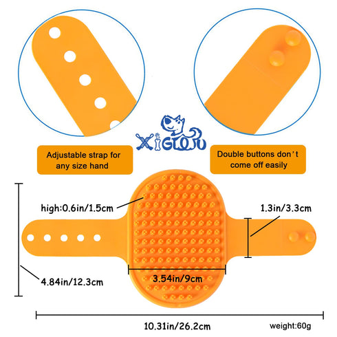 Dog Bath Brush, 2 Pcs Dog Brush for Shedding Short Haired Dogs, Dog Grooming Shedding Bath Brush Soothing Massage Rubber Bristles Curry Comb with ...