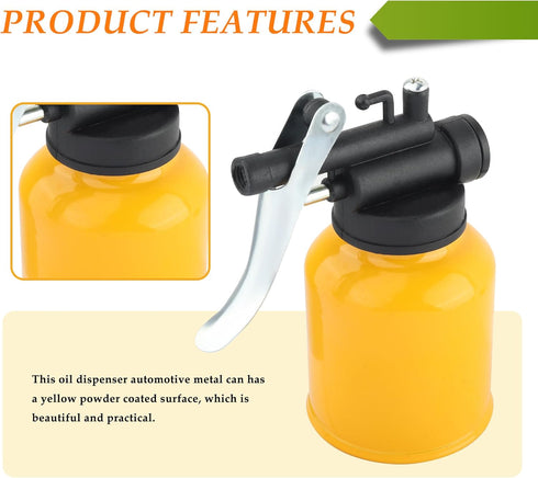 Oil Can with 3.6" Straight & 5.28" Flexible Spout,Oil Can Pump Oiler for Car Lubrication Need,Universal Engine Oiler Can Car Accessories for Most ...
