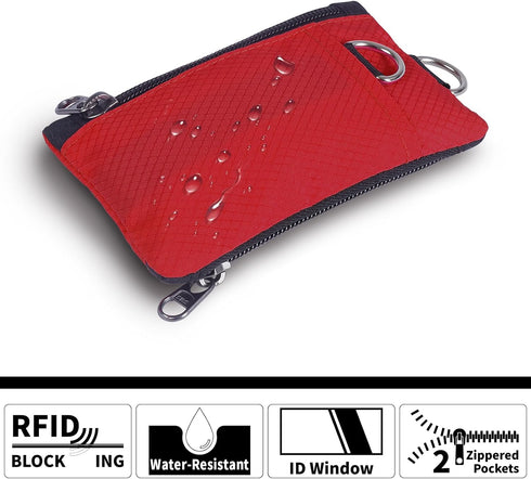 TATAANTY RFID Blocking Wallet, Minimalist Wallet for Men, Small Wallet for Women with Lanyard Keychain, ID Holder Zipper for Cards, Coins, Travel,...