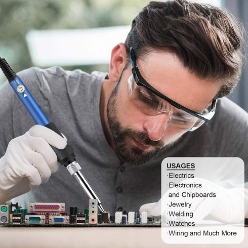 Soldering Iron Kit, 11-in-1 60W 110V US Plug Adjustable Temperature Electric Soldering Gun Welding Tools with for Soldering and DIY Solder Electro...