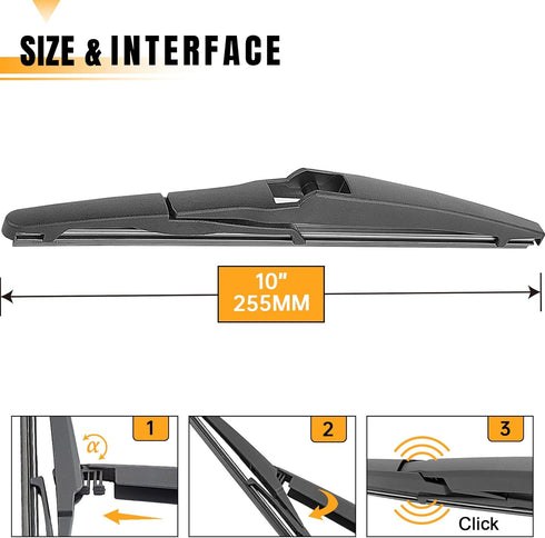 10 Inch Rear Wiper Blade Replacement for TOYOTA RAV4 2018 2017 2016 2015 2014 2013 Highlander 2022 2021 2020 Jeep Compass 2021 2020 2019 2018 -Gen...