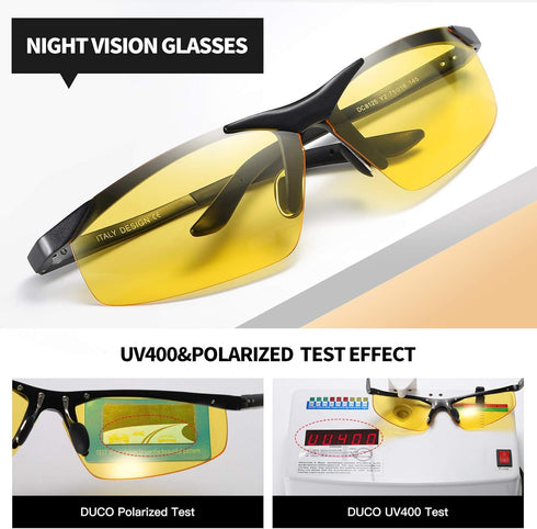 DUCO Night-vision Glasses Polarized Night Driving Men's Shooting Glasses...