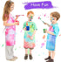 3 Pieces Tie Dye Art Apron For Kids Adjustable Painting Apron Kids Cooking Aprons cute Artist Tie Dye Apron With Pocket For Child Home Kindergarte...