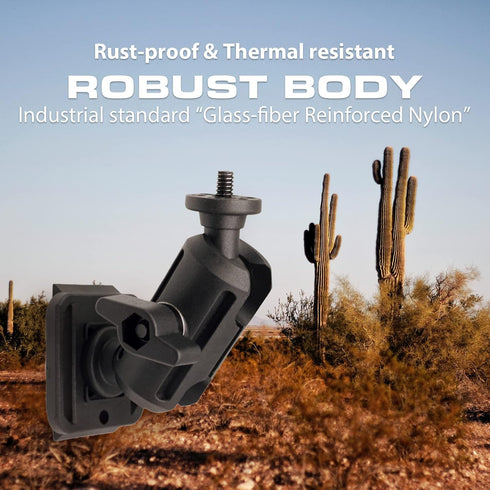 TreeDude2 Trail Camera Mount, Game Camera Mount w/Dual 360°Ball Joints, Robust Glass-Filled Nylon for Outdoor, Hunting Camera Mounting Bracket wit...