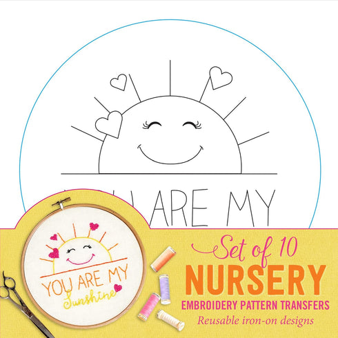 Nursery Embroidery Pattern Transfers (set of 10 hoop designs!)...
