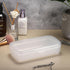 JUXYES Plastic Sterilizing Tray for Nail Art Accessories Tools, Portable Nail Art Tool Sterilizer Tray with Strainer, Fully Transparent Storage Bo...