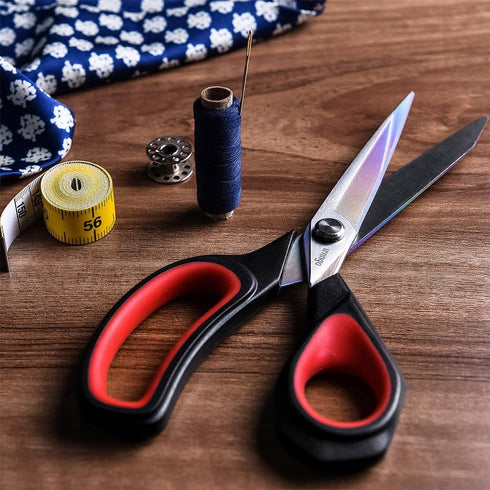 LIVINGO Premium Tailor Scissors Heavy Duty Multi-Purpose Titanium Coating Forged Stainless Steel Sewing Fabric Leather Dressmaking Comfort Grip Sh...