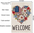 4th of July Patriotic Garden Flag 12x18 Double Sided, American Floral Heart Welcome Burlap Small Yard Flag for Independence Day Outside Decoration...