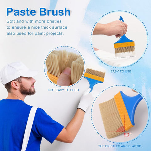 WRAPXPERT Wallpaper Smoothing Tools,Wallpaper Tool Kit with Squeegee Smoother,Seam Roller,Wallpaper Brush for Wallpaper Hanging,Contact Paper,Viny...