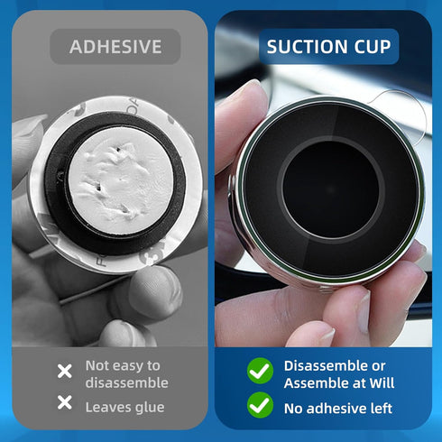 2Pcs Car Suction-Cup Blind Spot Mirror, 360° Wide Angle HD Glass Convex Side Rearview Mirror for Cars SUVs, Vans, and Trucks - Universal Automotiv...