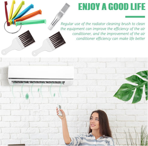 CHENGU 4 Pieces Air Conditioner Fin Cleaner Set 2 Different Fin Comb Condenser Fin Straightener 2 Pieces Coil Cleaning Brush Condenser Fin Comb St...