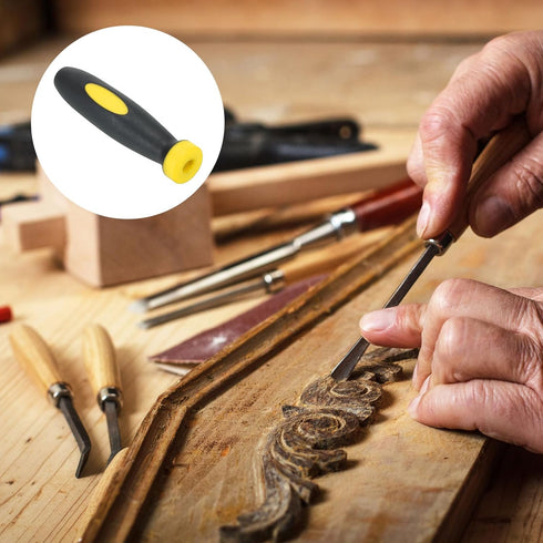 PATIKIL 2 Inch Rubber File Handle, 10 Pack File Cutting Tool File Handle Replacement Accessories for 0.16" Diameter File, Black Yellow...