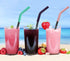 Senneny Set of 5 Stainless Steel Straws with Silicone Flex Tips Elbows Cover, 2 Cleaning Brushes and 1 Portable Bag Included (Black)- 8mm diameter...