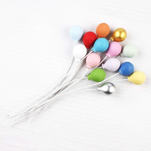 Ercadio Balloon Cupcake Toppers 6 Colors Resin Round Shape 3D Balloons Cake Picks Baby Shower Boys Birthday Party Cake Decoration Supplies 12 PCS...