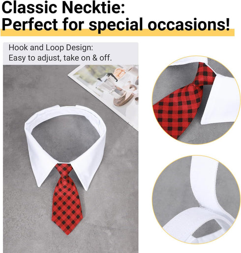 Segarty Dog Neck Tie Large, 6 Pack Adjustable Cute Pet Ties Collars Grooming Accessories Formal Wedding Costume Black Red Dog Necktie Collar Set f...