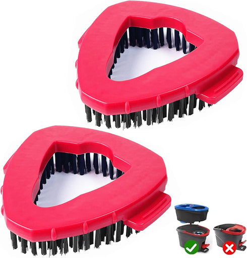 Spin Mop Brush Scrub Compatible with O Cedar Rinseclean 2 Tank System, 2Pcs Spin Right Triangle Scrubber Brush Spin Mop Replacement Scrub Brush He...