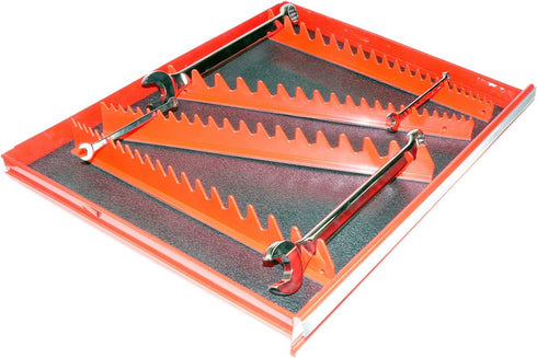 Ernst Manufacturing Wrench Rail Set with Magnetic Backing, 40 Tool, Red...