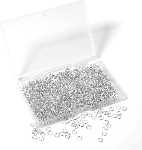 1000 Pcs 5mm Open Jump Rings Silver Plated Jump Rings for Jewelry Making Single Ring Bulk for DIY Craft Earring Necklace Bracelet Pendant Choker J...