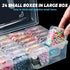 Jutieuo Small Bead Organizers with Handle, 25 Pieces Plastic Storage Cases Mini Clear Bead Storage Containers Boxes with Hinged Lid and Large Rect...