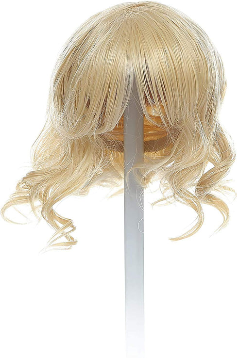 Reborn Wigs for Reborn Toddler Dolls Curly Short Blonde Hair Reborn Doll Wig Soft Wig Hair Golden Suit for Head Circumference 48cm 19 inch 24-28 i...