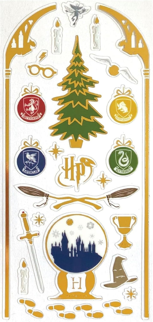 Paper House Productions Harry Potter Christmas at Hogwarts Shiny Foil Enamel Effect Sticker Sheet for Crafts, Scrapbooking & Collecting...