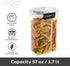OGGI Easi Grip 57oz Moisture Proof Storage Container, Ultra Clear BPA-Free Sealable Canister, Flip Open Pouring Lid, Date Reminder Slider on Clip,...