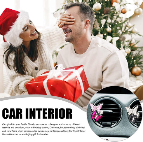 1 Set Butterfly Car Interior Air Freshener Vent Clips, Cute Car Mirror Hanging Accessories with Air Vent Clips,Pink car Accessories for Mirror and...