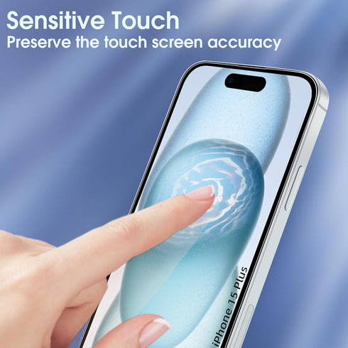 Arae Screen Protector for iPhone 15 Plus 6.7 inch, HD Tempered Glass Anti Scratch Work with Most Case, 6.7 inch, 3 Pack......