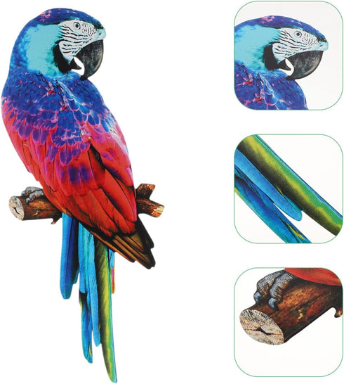 ARTIBETTER Large Metal Hornbill Wall Decor Tropical Bird Toucans Hanging Sculpture Metal Wall Art Pendant for Outdoor Patio Wall Fence Backyard Ga...